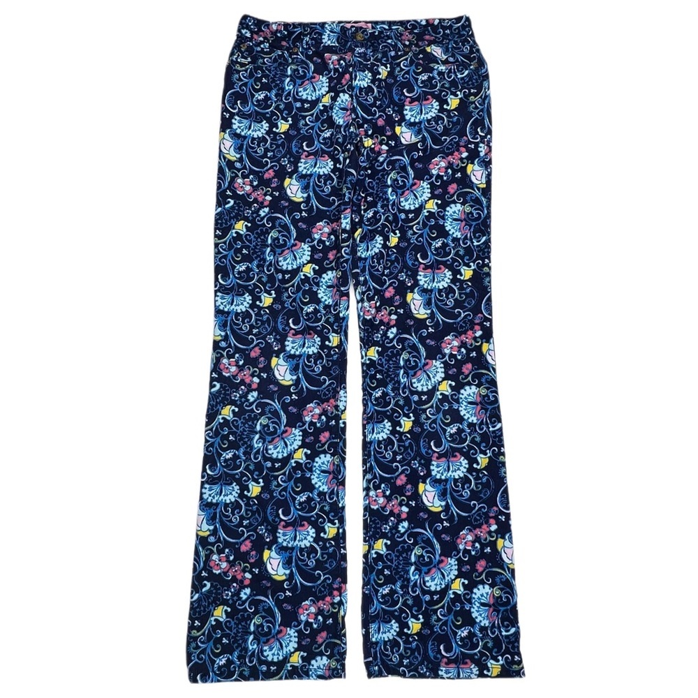 Lilly Pulitzer Blue Floral Boot Cut Jeans